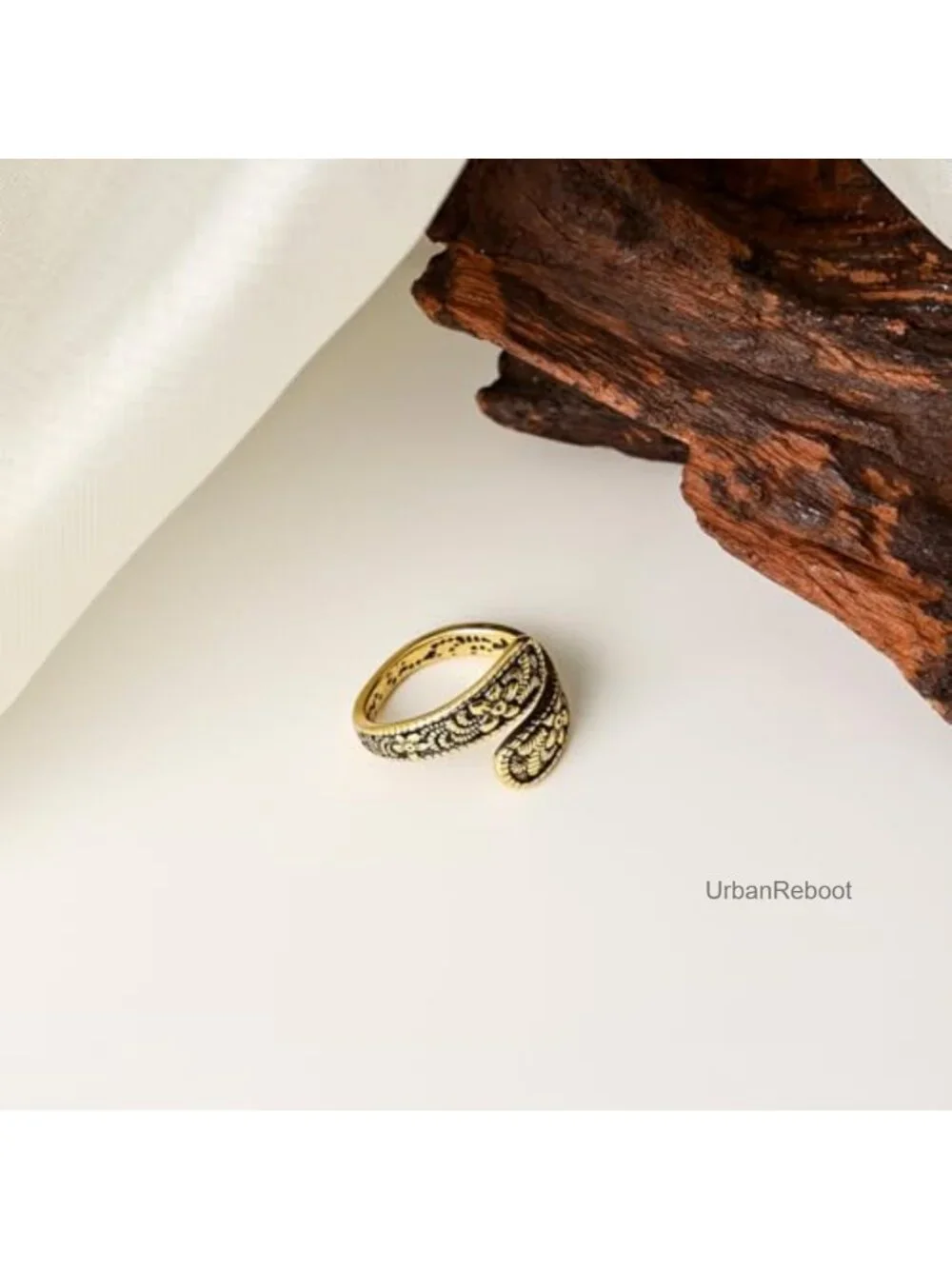 Vintage 14K Gold Plated Ring Adjustable Boho Open Ring Gift